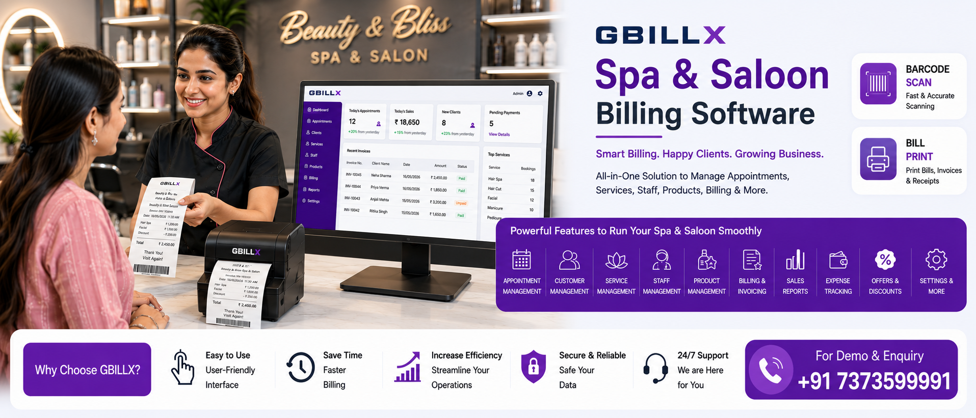Spa & Saloon Billing Software