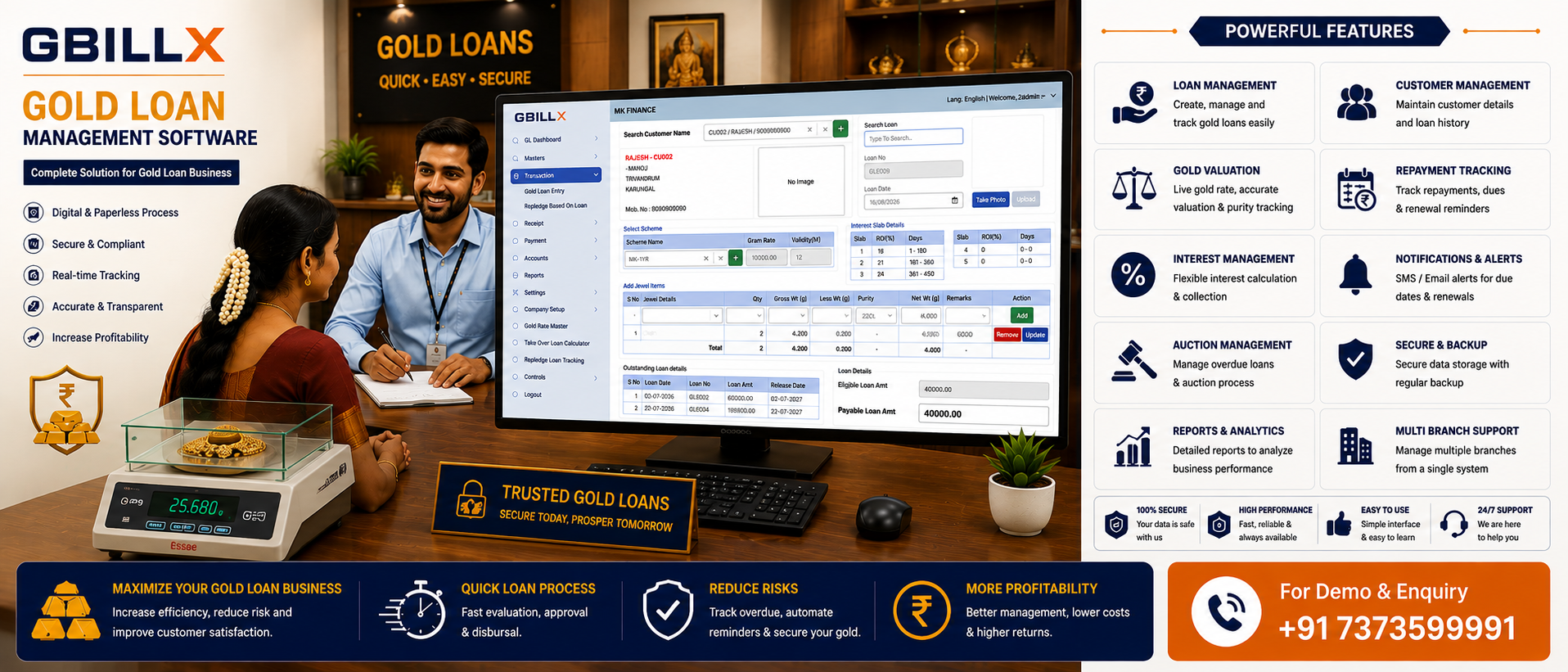 Gbillx Gold Loan Software in Nagercoil