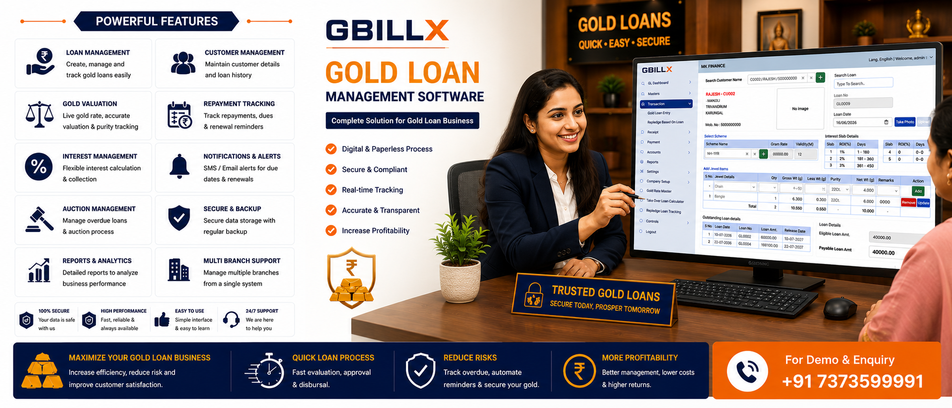 Gbillx Gold Loan Software in Trivandrum