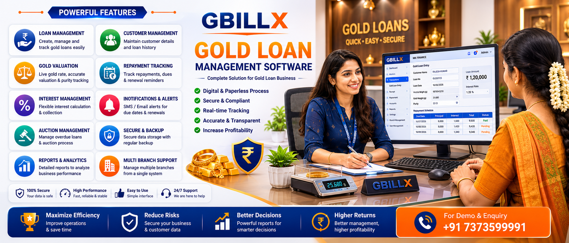 Gbillx Gold Loan Software in Tirunelveli