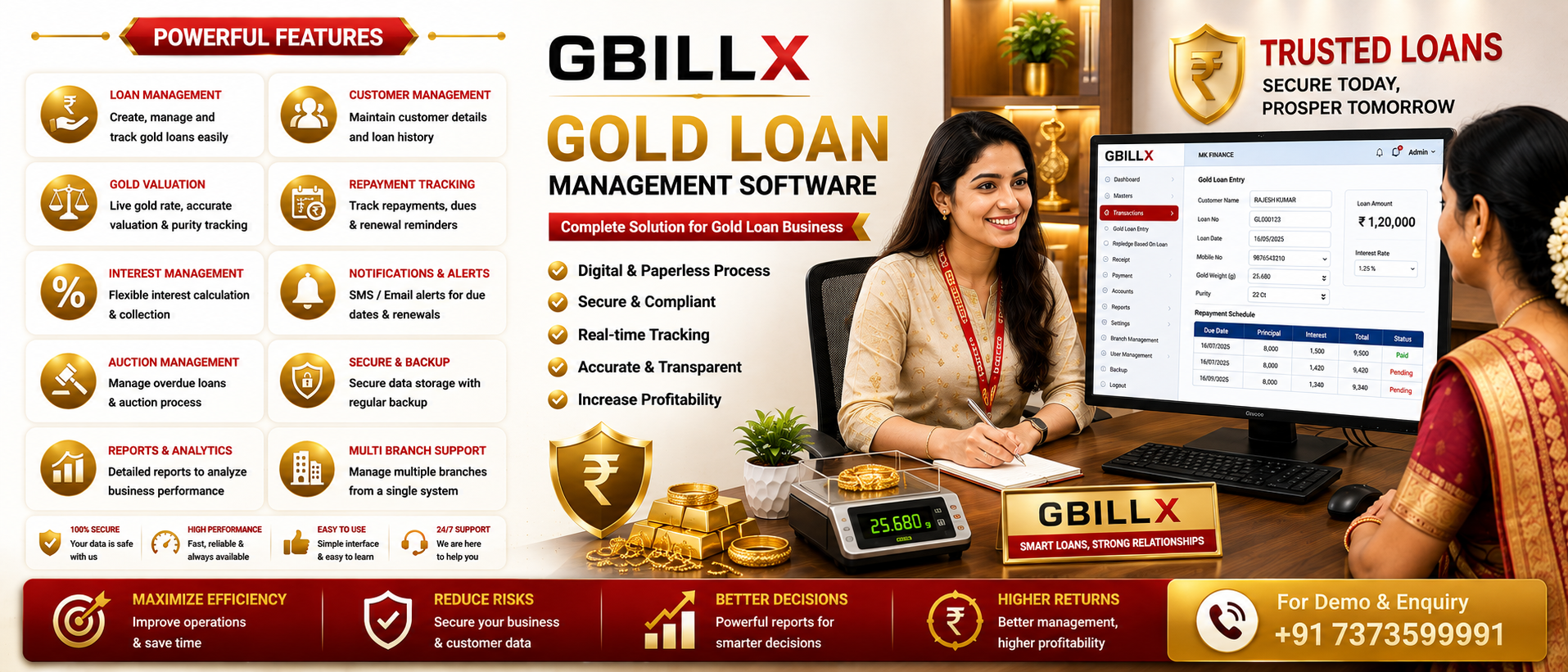 Gbillx Gold Loan Software in Kollam