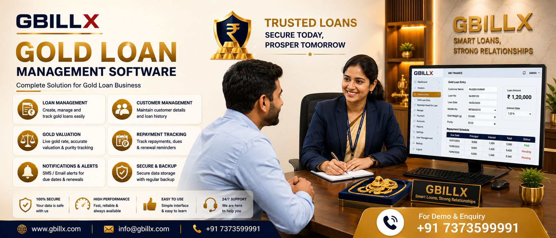 Gbillx Gold Loan Software in Kottayam